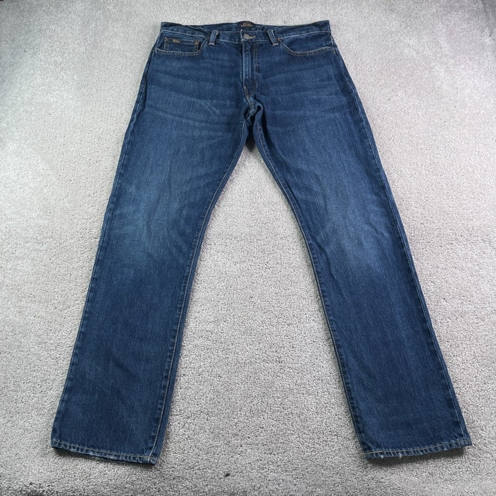 Polo Ralph Lauren Jeans Mens 34x34 Blue Hampton Relaxed Straight Cotton Denim